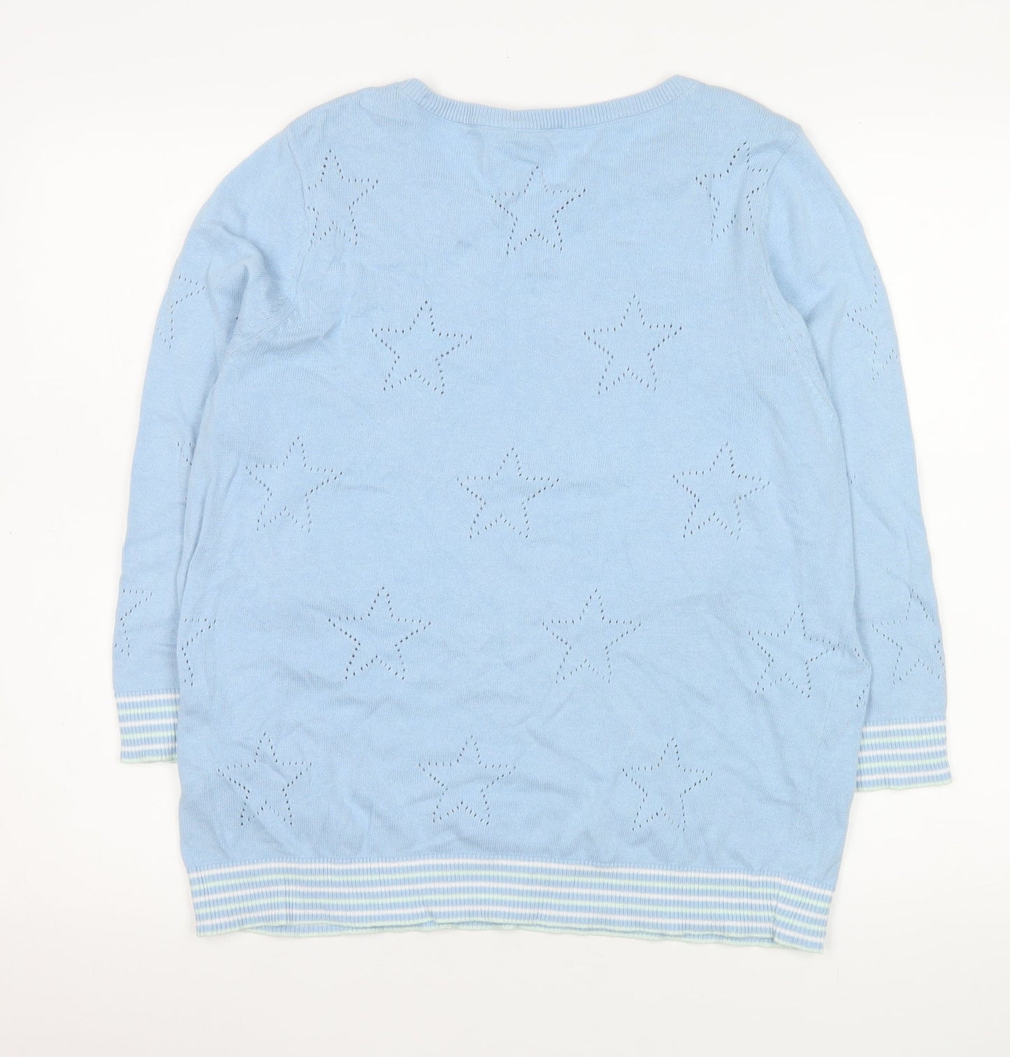 Womens UK Size 16 M&Co Blue Pullover Sweatshirt