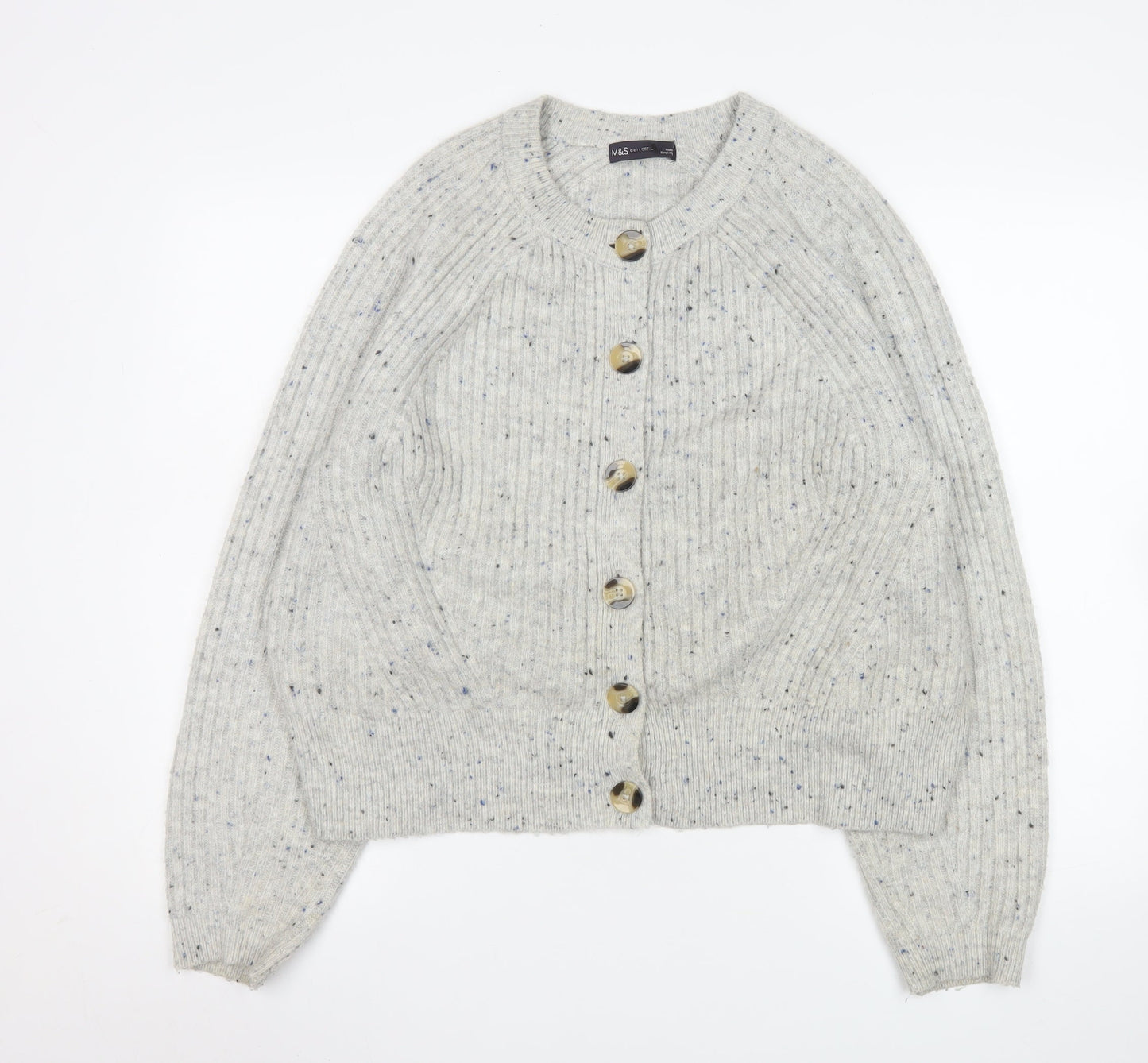 Womens UK Size L Marks and Spencer Grey Cardigan Jumper
