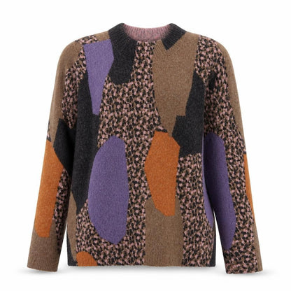 Nümph Womens Multicoloured XS Geometric Wool Blend Pullover Jumper