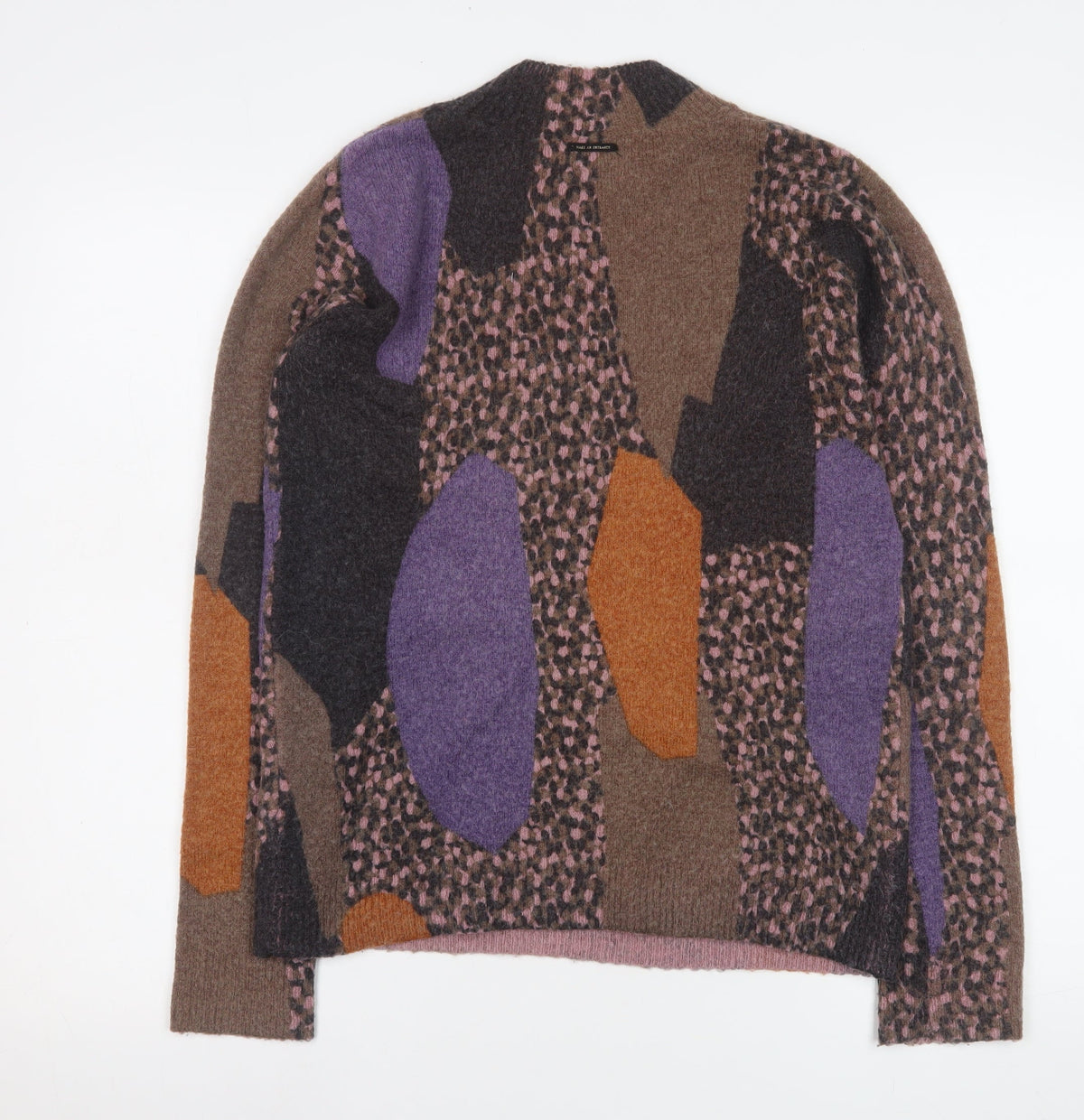 Nümph Womens Multicoloured XS Geometric Wool Blend Pullover Jumper