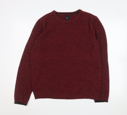 Mens UK Size L River Island Red Pullover Jumper