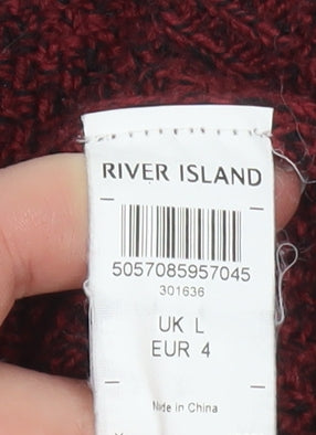 Mens UK Size L River Island Red Pullover Jumper