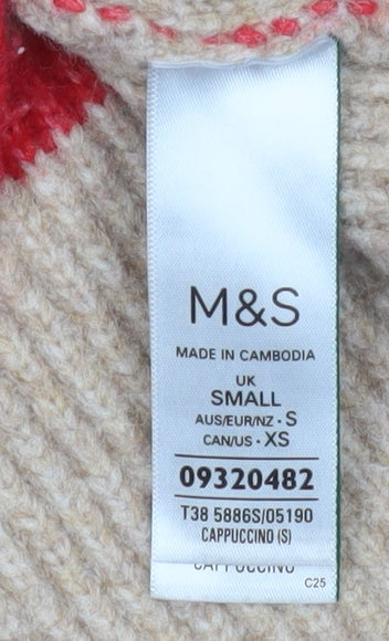 Womens UK Size S Marks and Spencer Beige Pullover Jumper