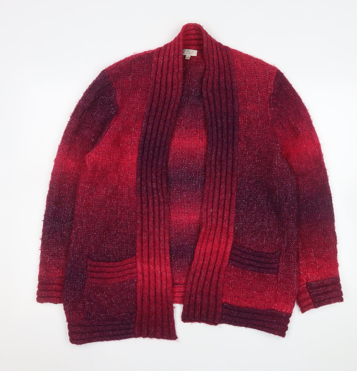 Country Casuals Petite Women's Red Wool Blend Open Cardigan L