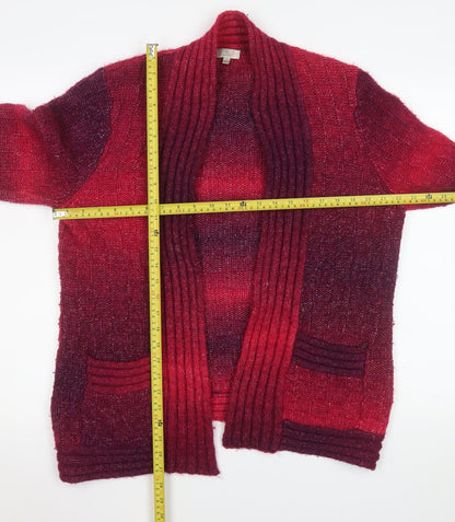 Country Casuals Petite Women's Red Wool Blend Open Cardigan L