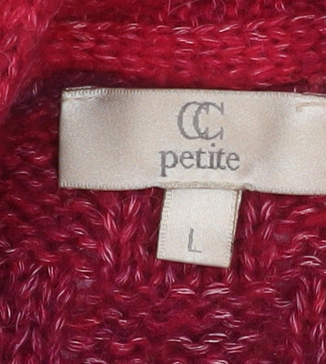 Country Casuals Petite Women's Red Wool Blend Open Cardigan L