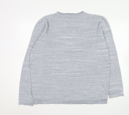 Next Men Grey Long Sleeve Crew Neck Cotton Blend Casual Top XXL