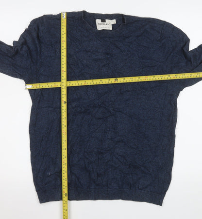 Mens UK Size L Topman Blue Pullover Jumper