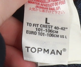 Mens UK Size L Topman Blue Pullover Jumper