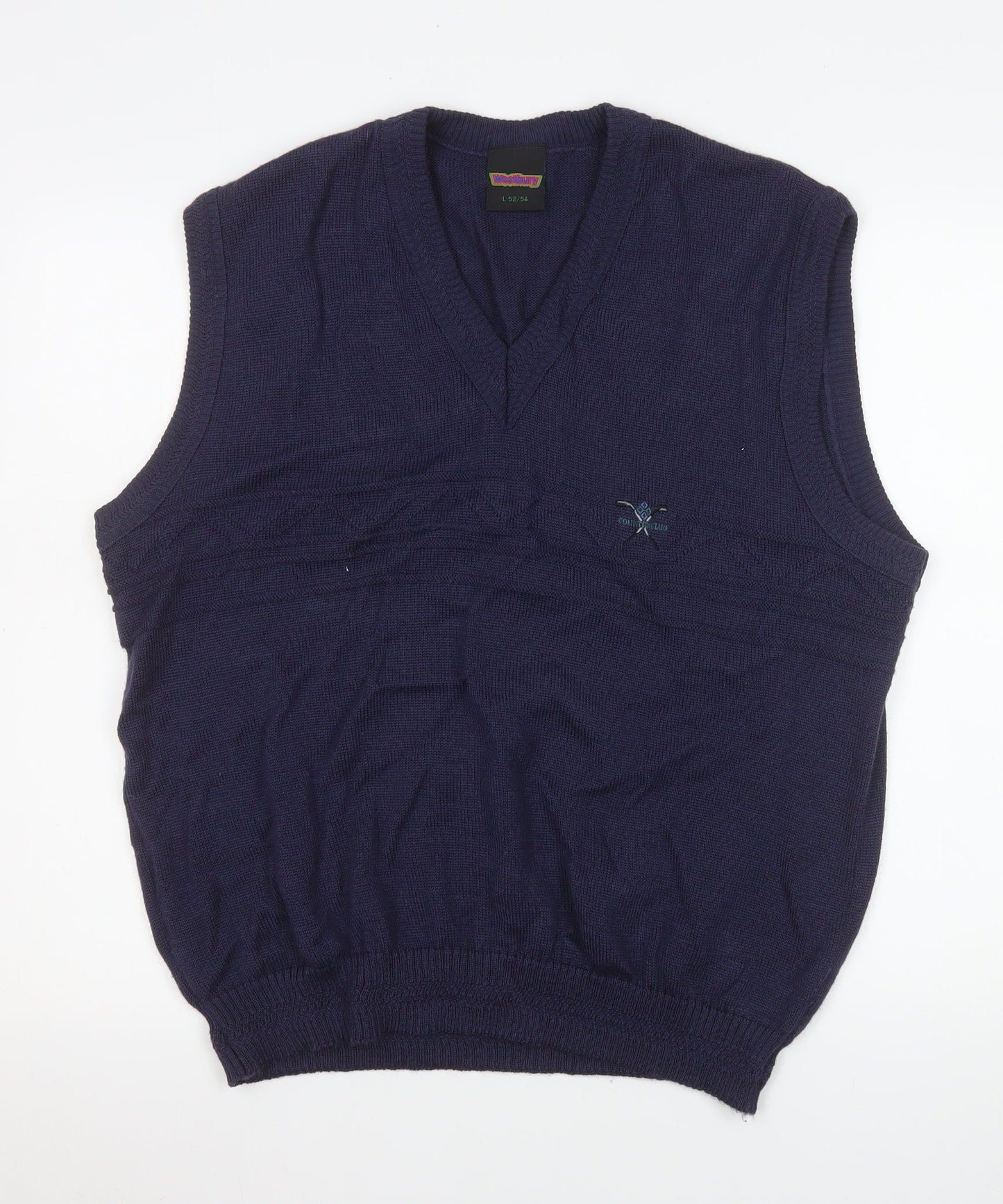 Mens UK Size L Westbury Blue Vest Jumper