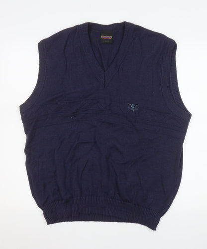 Mens UK Size L Westbury Blue Vest Jumper