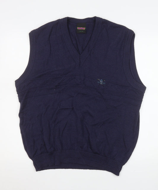 Mens UK Size L Westbury Blue Vest Jumper