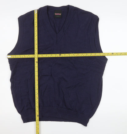 Mens UK Size L Westbury Blue Vest Jumper