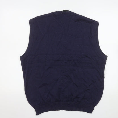 Mens UK Size L Westbury Blue Vest Jumper