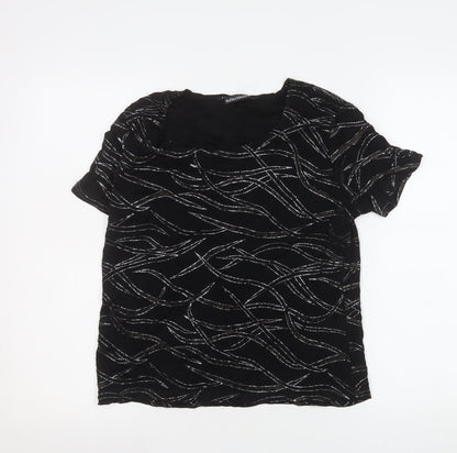Womens UK Size L Reflections Black Basic T-Shirt