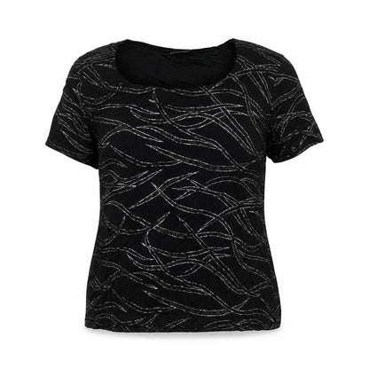 Womens UK Size L Reflections Black Basic T-Shirt