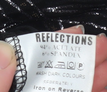 Womens UK Size L Reflections Black Basic T-Shirt