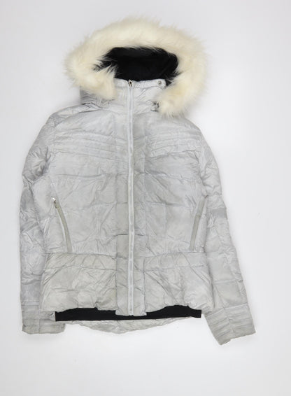Womens UK Size 14 Duvillard Silver Puffer Jacket
