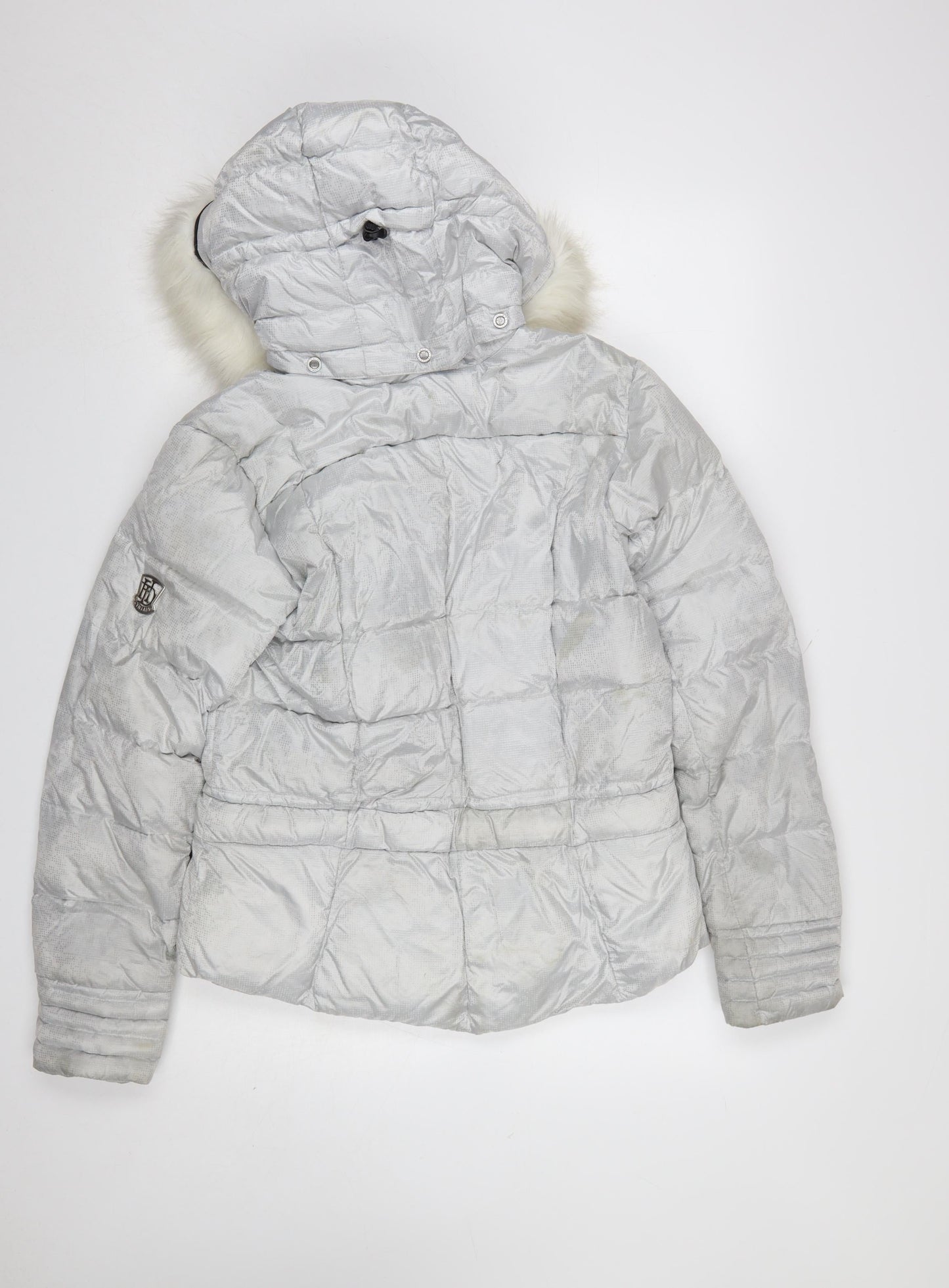 Womens UK Size 14 Duvillard Silver Puffer Jacket