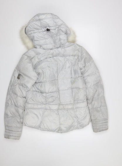 Womens UK Size 14 Duvillard Silver Puffer Jacket