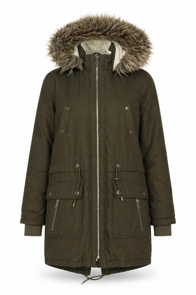 Womens UK Size 10 Peacocks Green Parka Coat