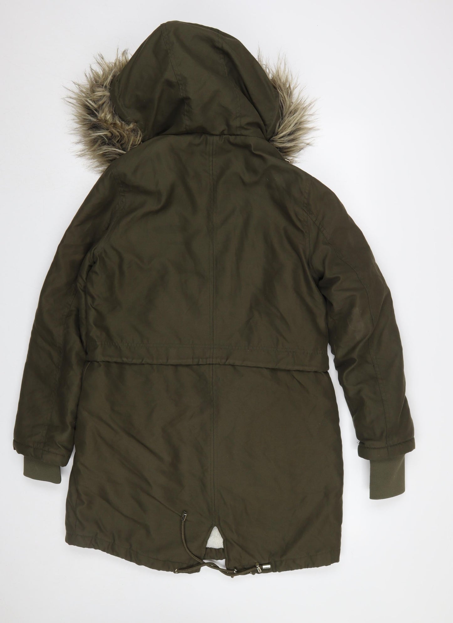 Womens UK Size 10 Peacocks Green Parka Coat