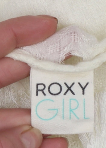 Girls UK Size 12 Years ROXY Ivory Tunic Blouse