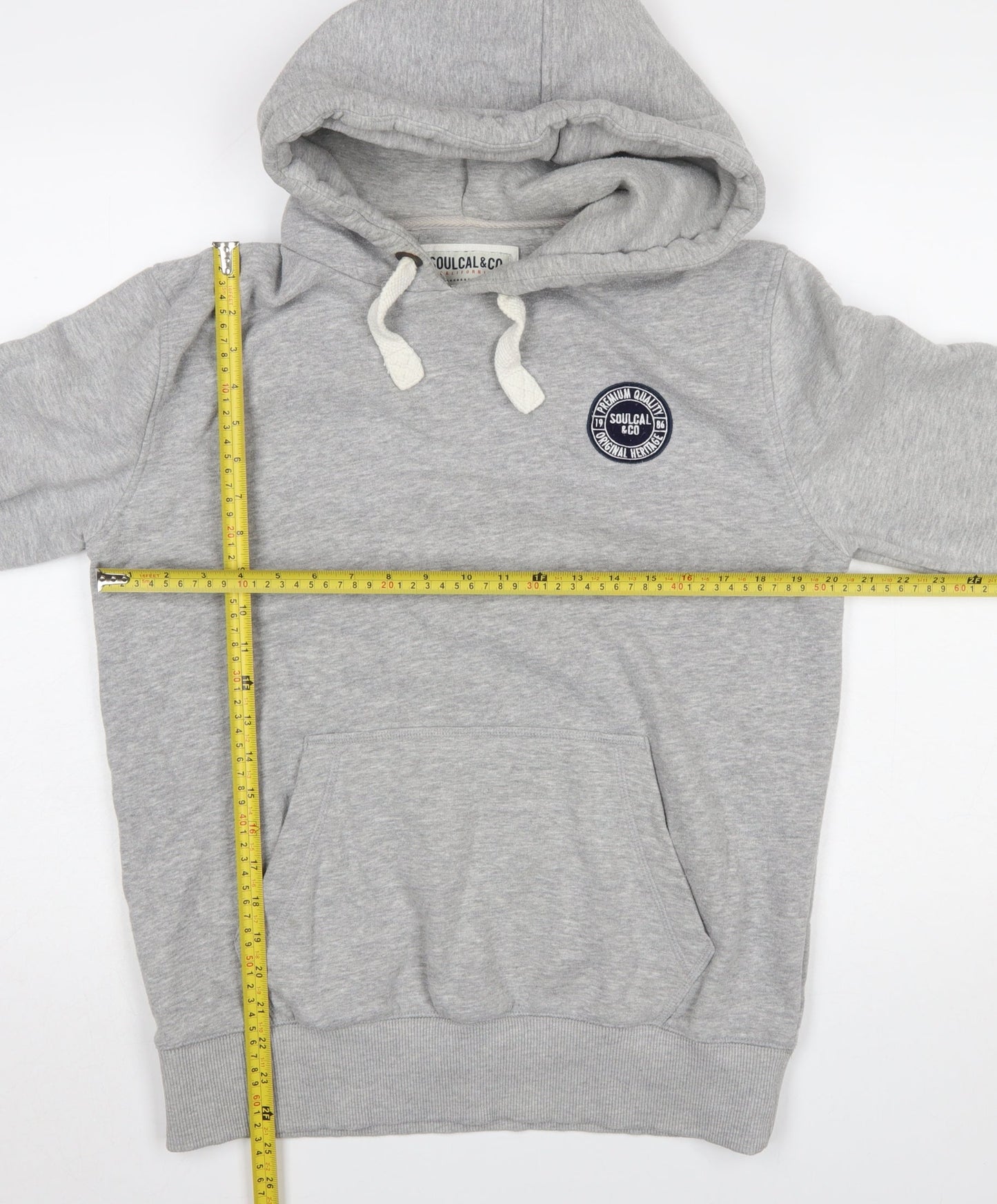 Mens UK Size L SoulCal & Co Grey Pullover Hoodie