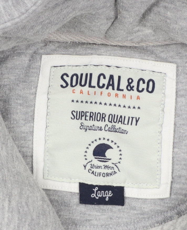 Mens UK Size L SoulCal & Co Grey Pullover Hoodie