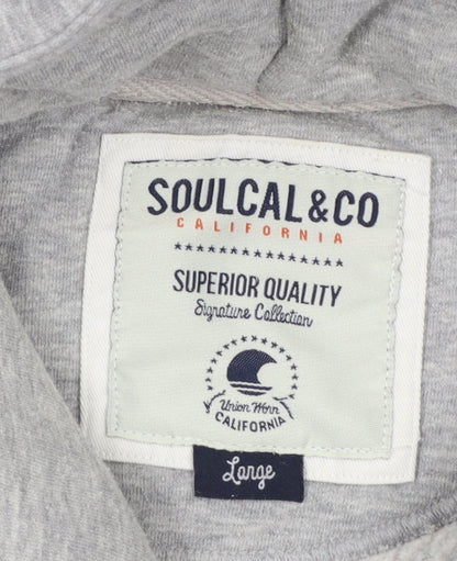 Mens UK Size L SoulCal & Co Grey Pullover Hoodie