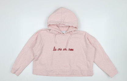 Womens UK Size S Maison Labiche Pink Pullover Hoodie