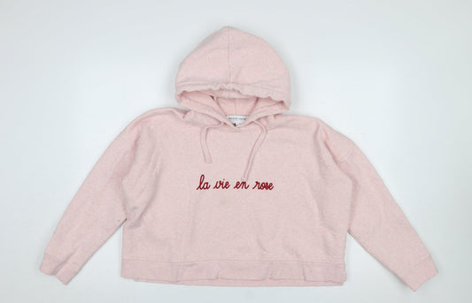 Womens UK Size S Maison Labiche Pink Pullover Hoodie