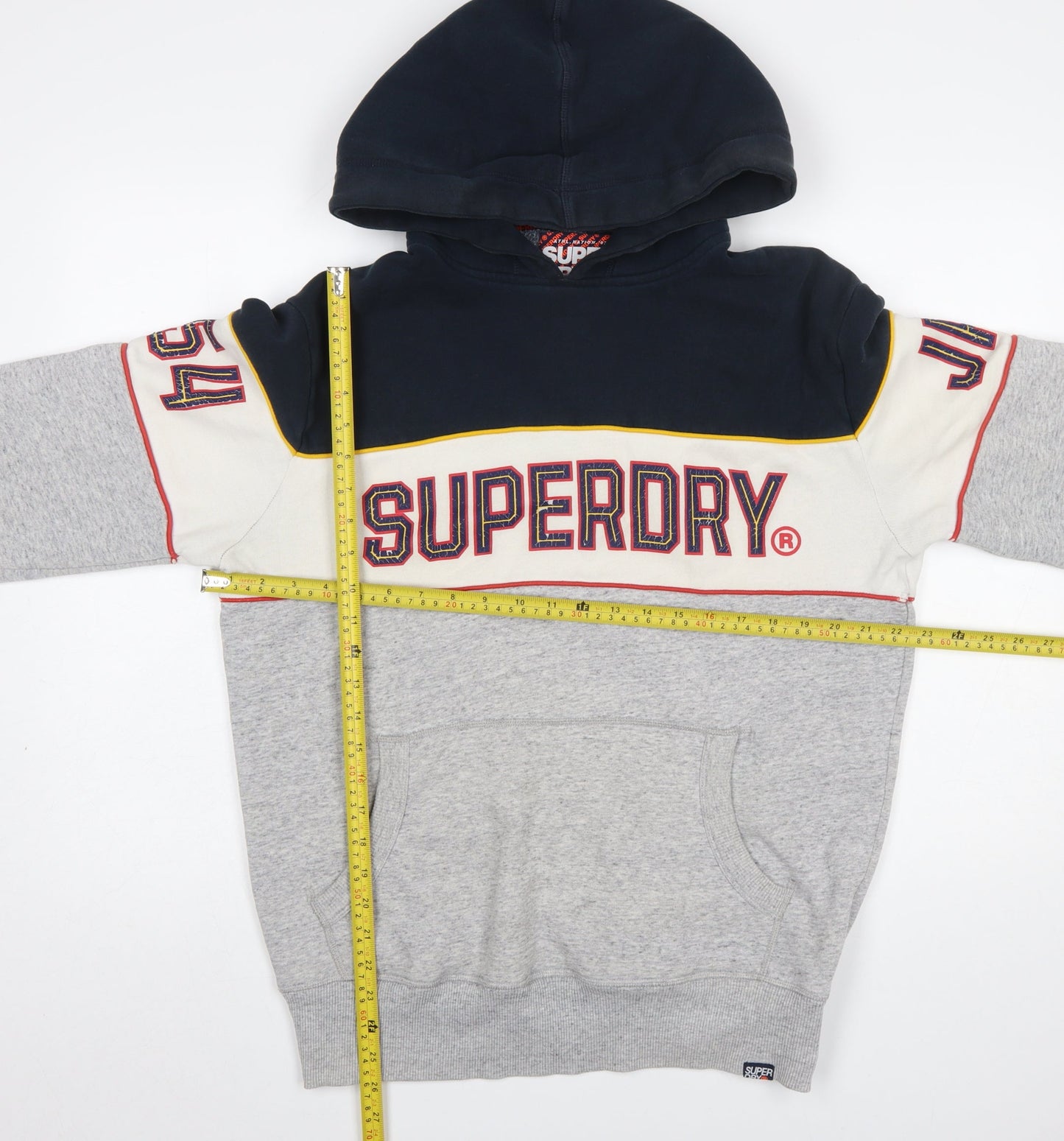 Mens UK Size L Superdry Grey Pullover Hoodie