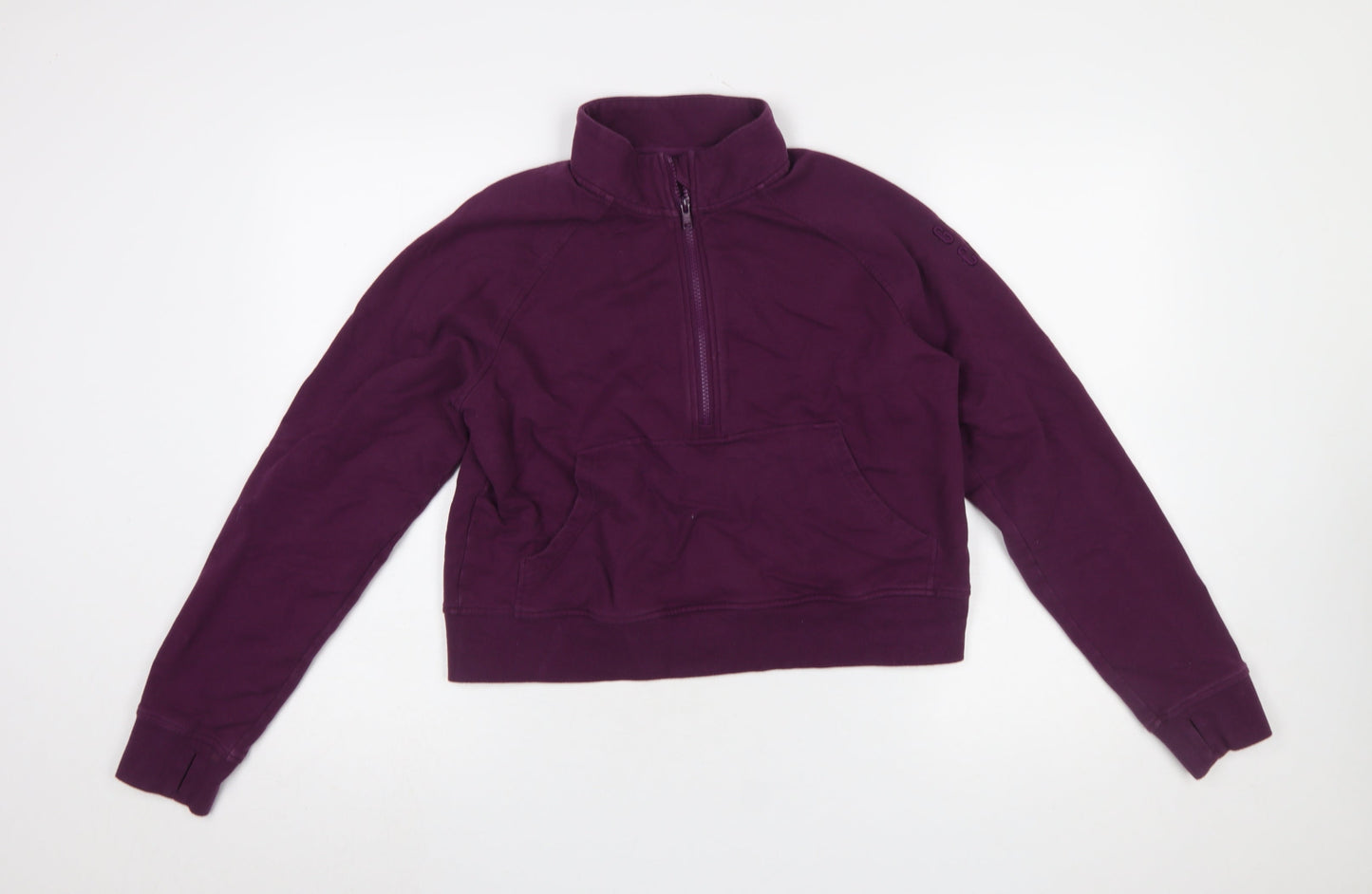 Womens UK Size S Gym+Coffee Purple Pullover Sweatshirt