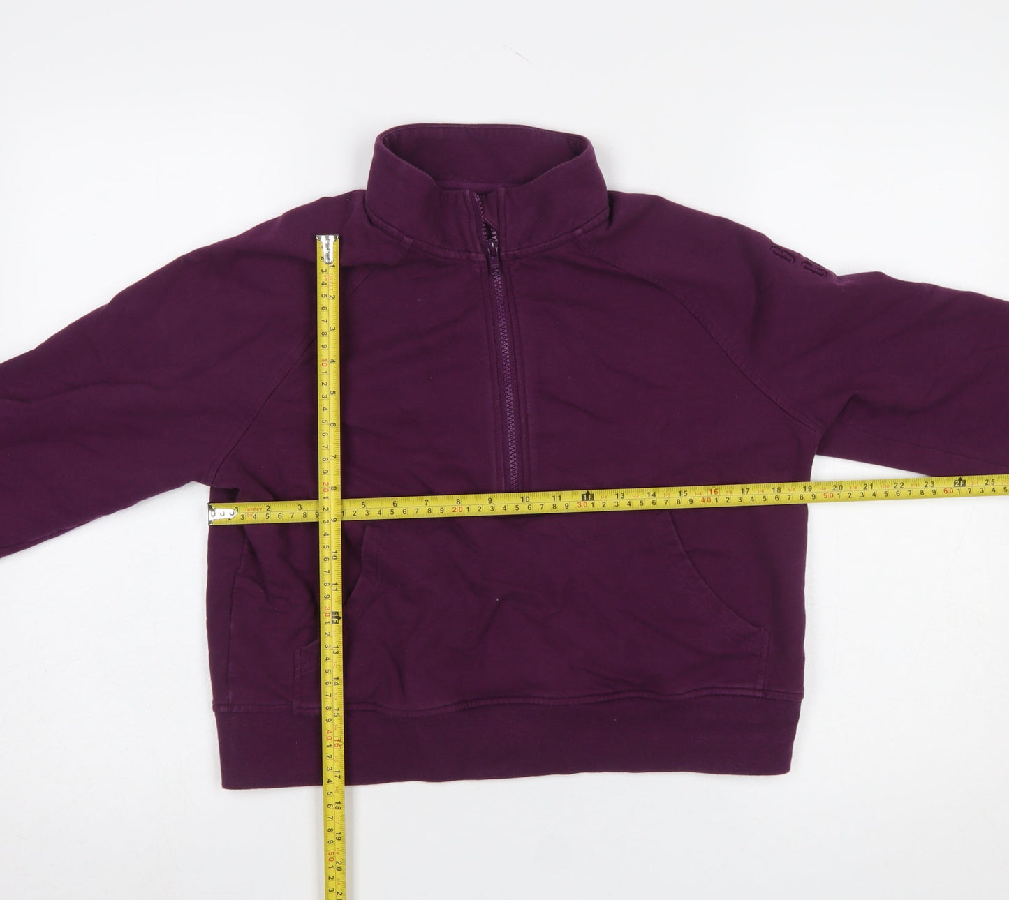 Womens UK Size S Gym+Coffee Purple Pullover Sweatshirt