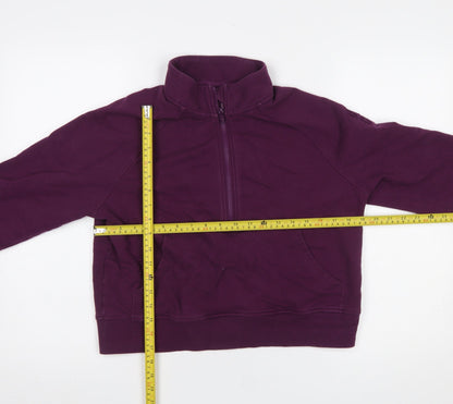 Womens UK Size S Gym+Coffee Purple Pullover Sweatshirt