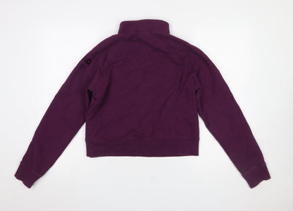 Womens UK Size S Gym+Coffee Purple Pullover Sweatshirt