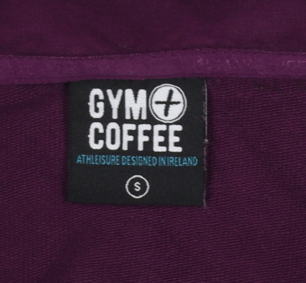 Womens UK Size S Gym+Coffee Purple Pullover Sweatshirt