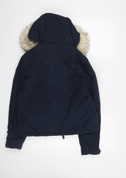 Womens UK Size M Only Blue Parka Coat
