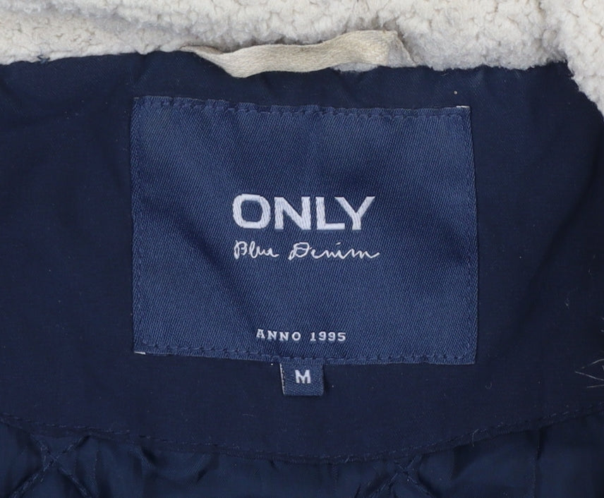 Womens UK Size M Only Blue Parka Coat