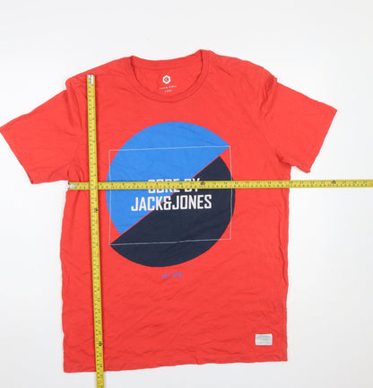 Mens UK Size M JACK & JONES Red  T-Shirt