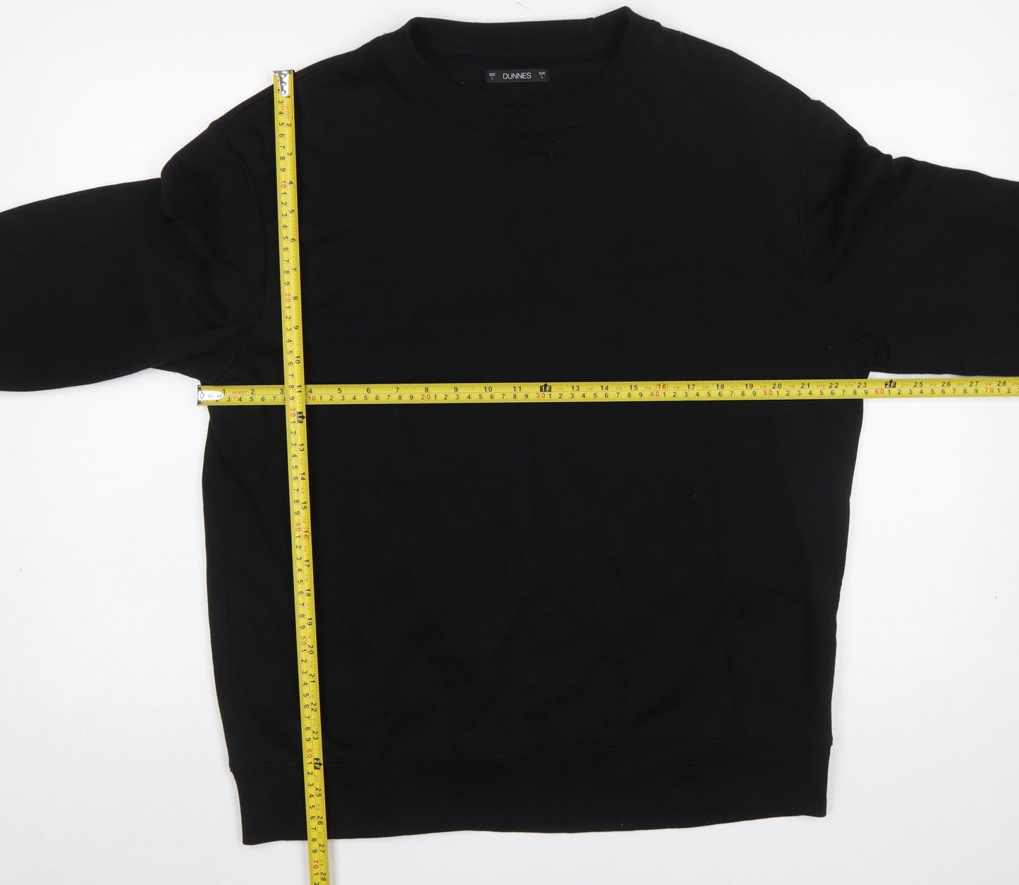 Mens UK Size L Dunnes Black Pullover Sweatshirt