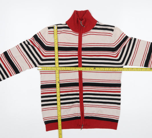 Womens UK Size M Sasha Beige Full Zip Jumper