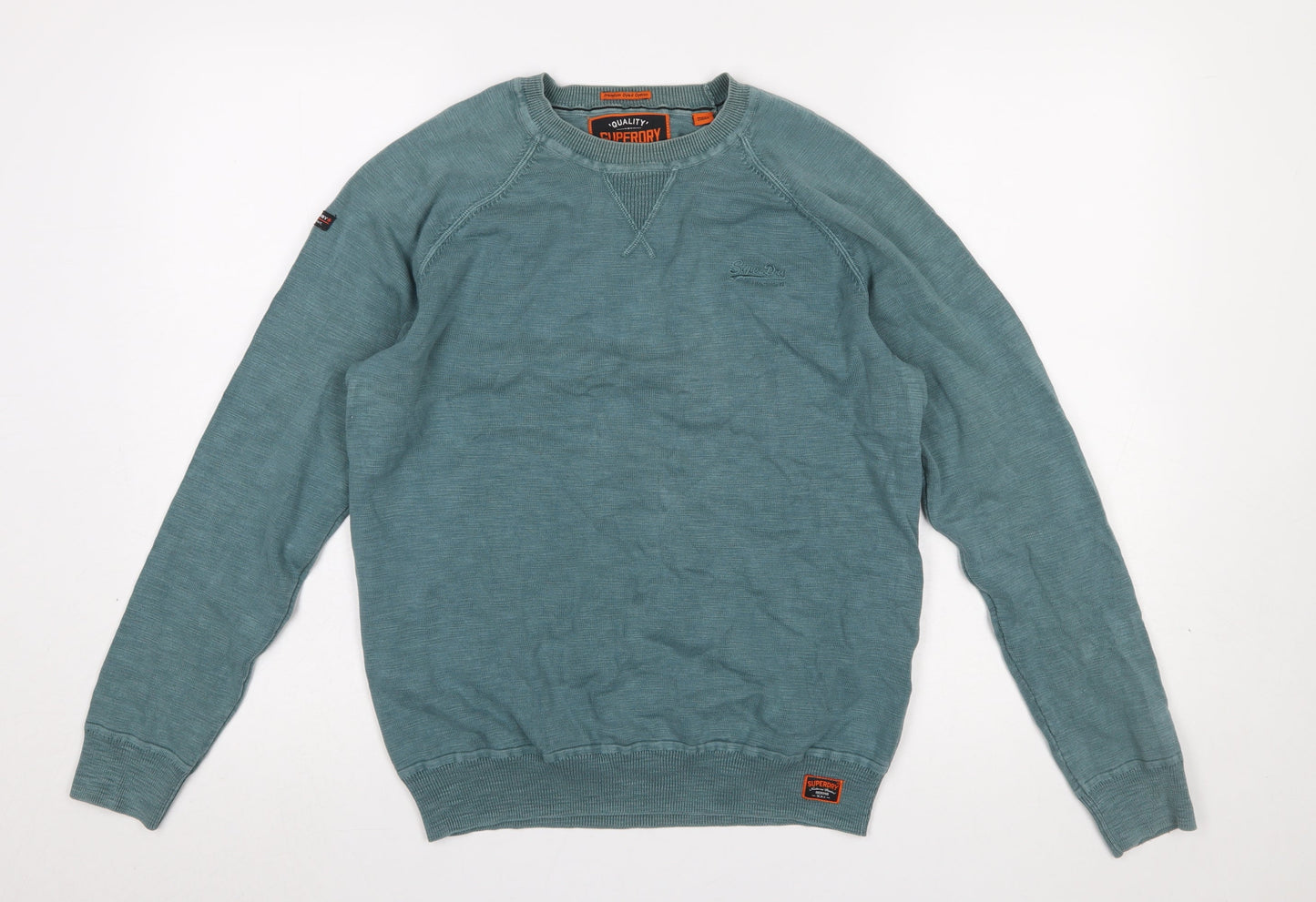 Mens UK Size M Superdry Green Pullover Sweatshirt
