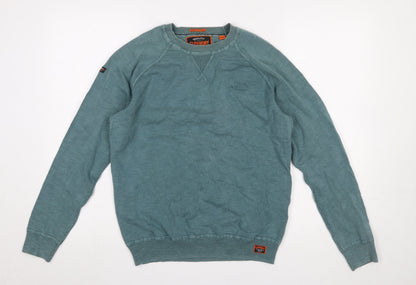 Mens UK Size M Superdry Green Pullover Sweatshirt