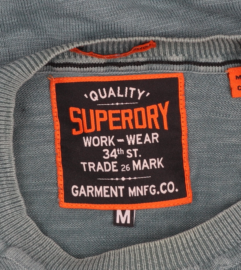 Mens UK Size M Superdry Green Pullover Sweatshirt