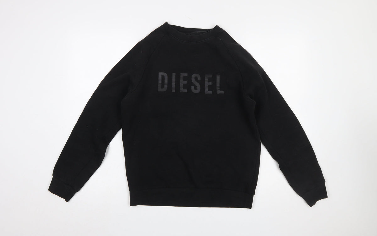 Mens UK Size S Diesel Black Pullover Sweatshirt