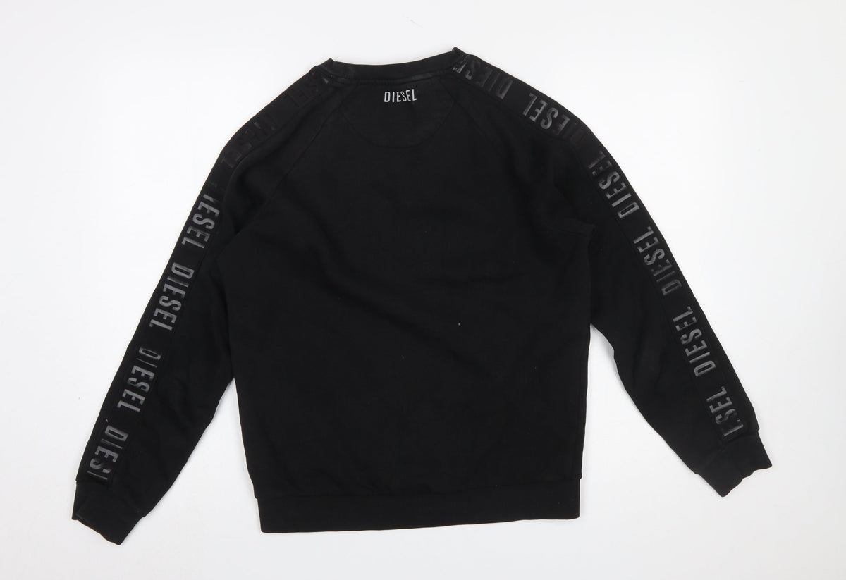 Mens UK Size S Diesel Black Pullover Sweatshirt