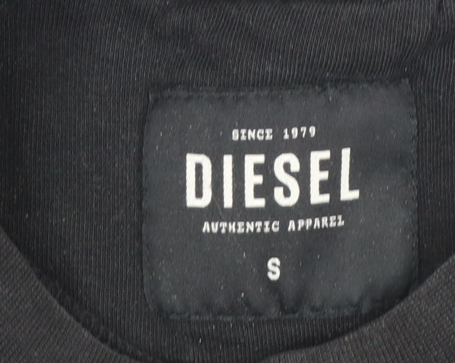 Mens UK Size S Diesel Black Pullover Sweatshirt