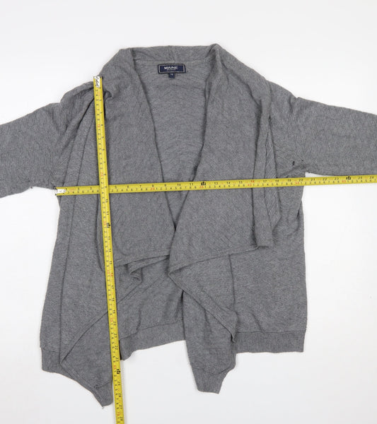 Womens UK Size 16 Maine New England Grey Cardigan Jumper
